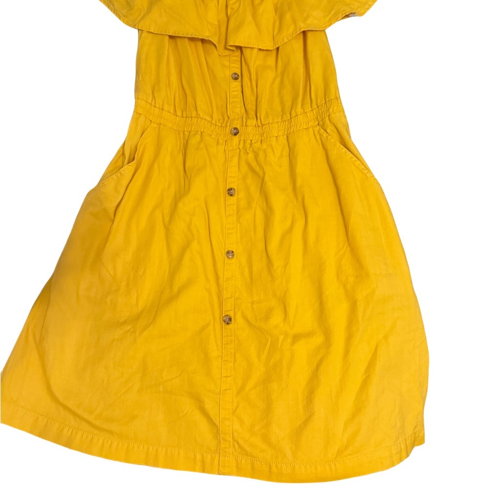 Express Mustard Button-Up Dress with Pockets